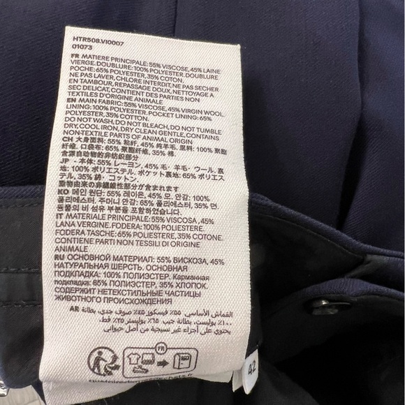 Ami Pleated Front Virgin Wool Trousers Navy Blue Size 42 NWT Contemporary Modern - Picture 4 of 7